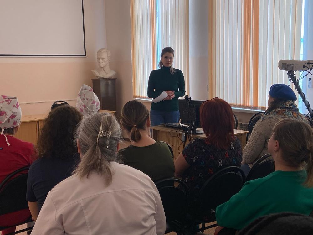 Врач акушер-гинеколог Лелькова К.С. выступила на общебольничной сестринской конференции с докладом «Диспансеризация мужчин и женщин репродуктивного возраста с целью оценки репродуктивного здоровья»