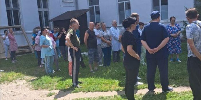 Эвакуация персонала и тушение условного пожара